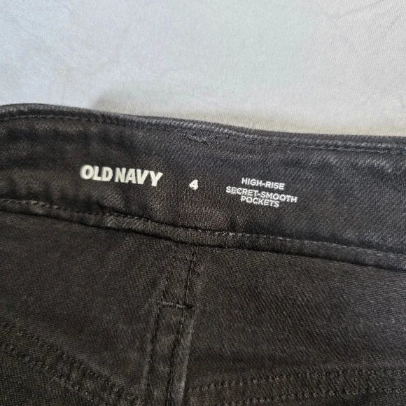 Old Navy Womens High Rise Black Denim Mini Skirt Raw Hem Size 4 - Picture 4 of 8